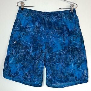 Eddie Bauer Mens Fish Print Swim Trunks Shorts Sz S